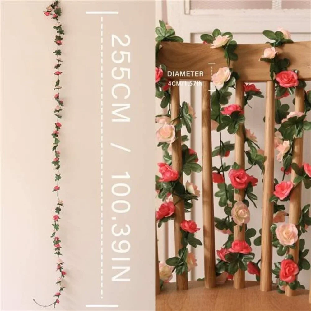 8pcs 65.6Ft Flower Garland, Fake Rose Vine Artificial Flowers Hanging Rose Ivy